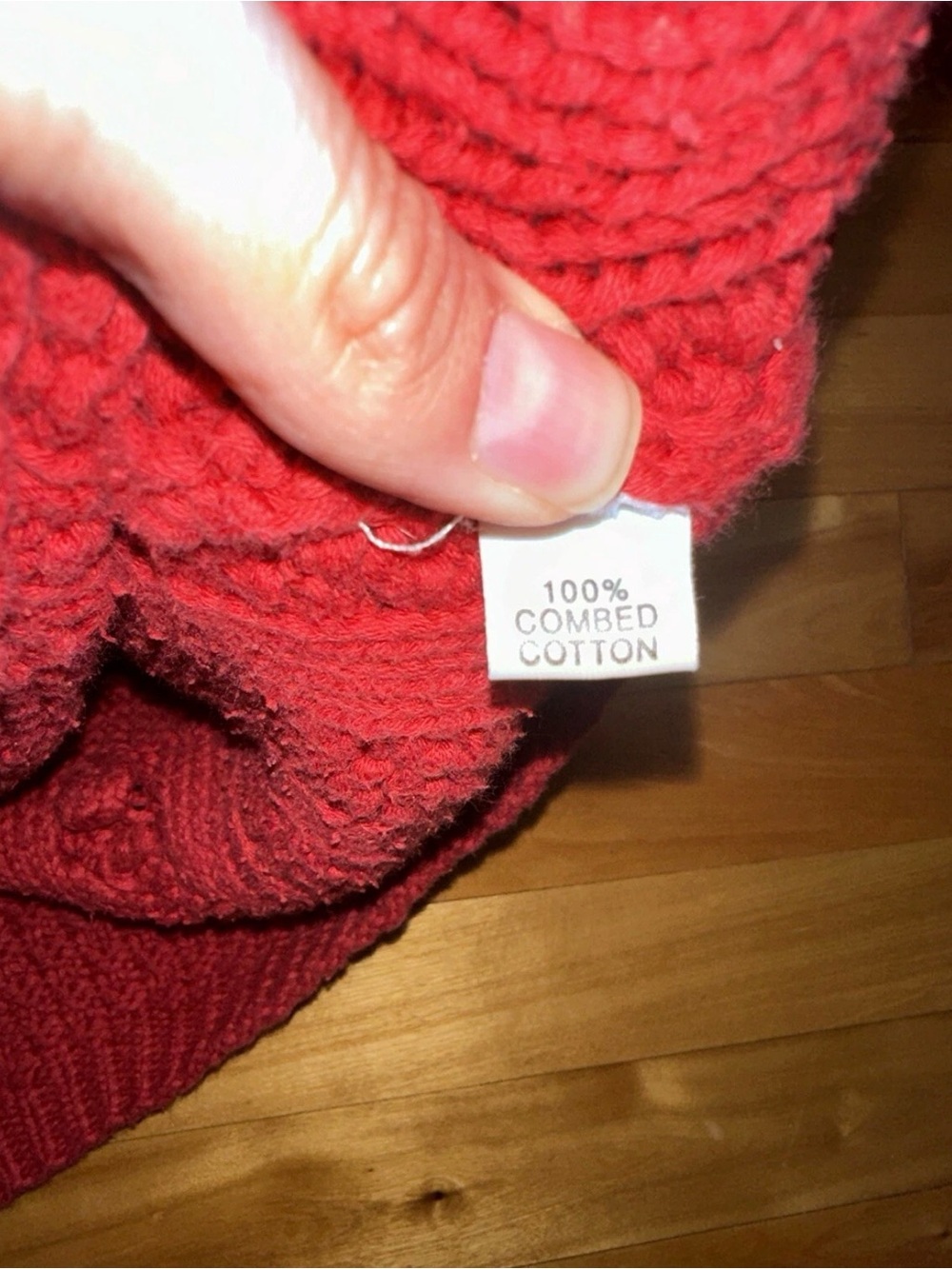 Vintage Gaeltarra Ireland Red Cotton Cable Knit Sweater Medium Irish Chunky - Picture 11 of 11